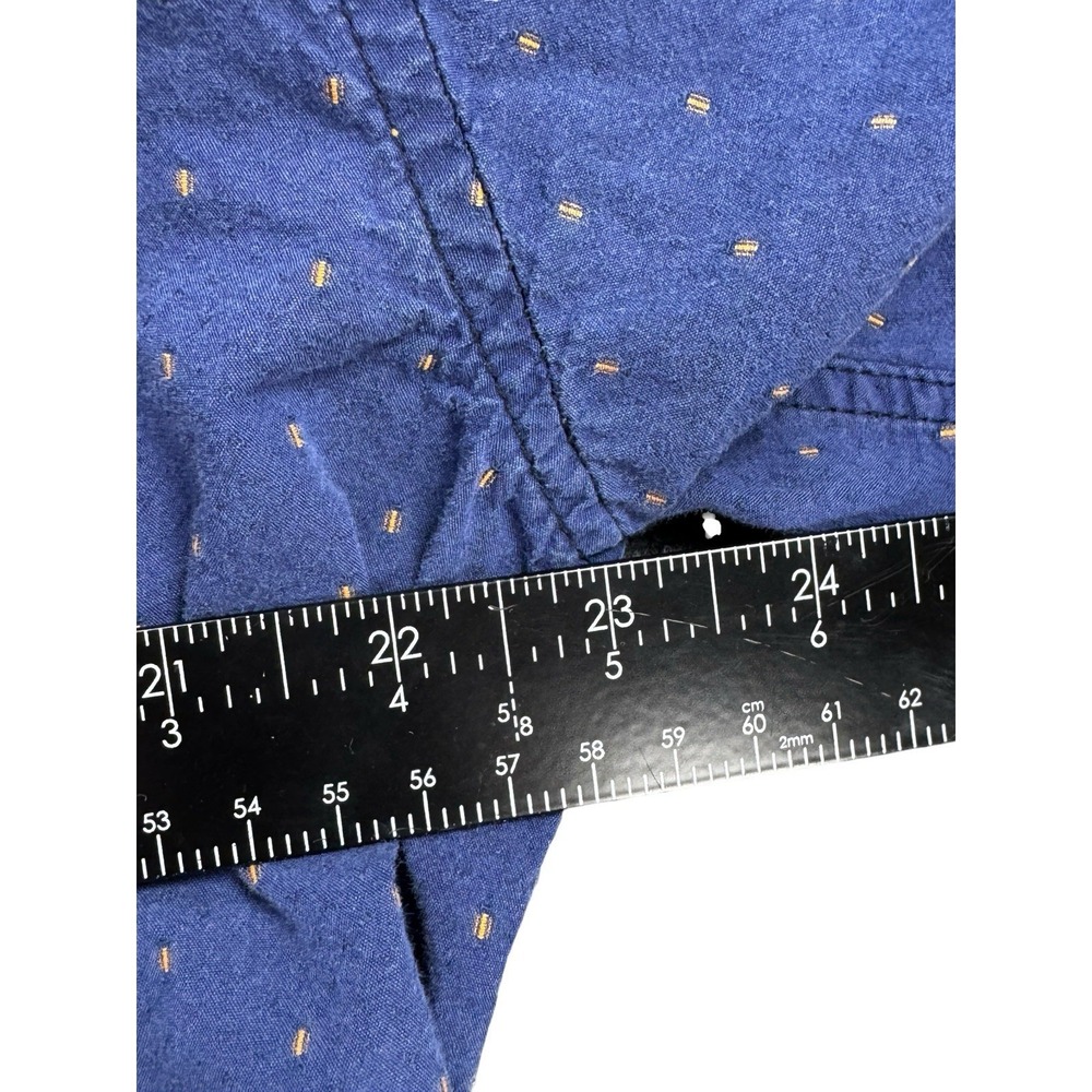 Resistol Men's Blue Button Up Shirt Orange Dot Print Western Casual Size Large - Picture 4 of 13